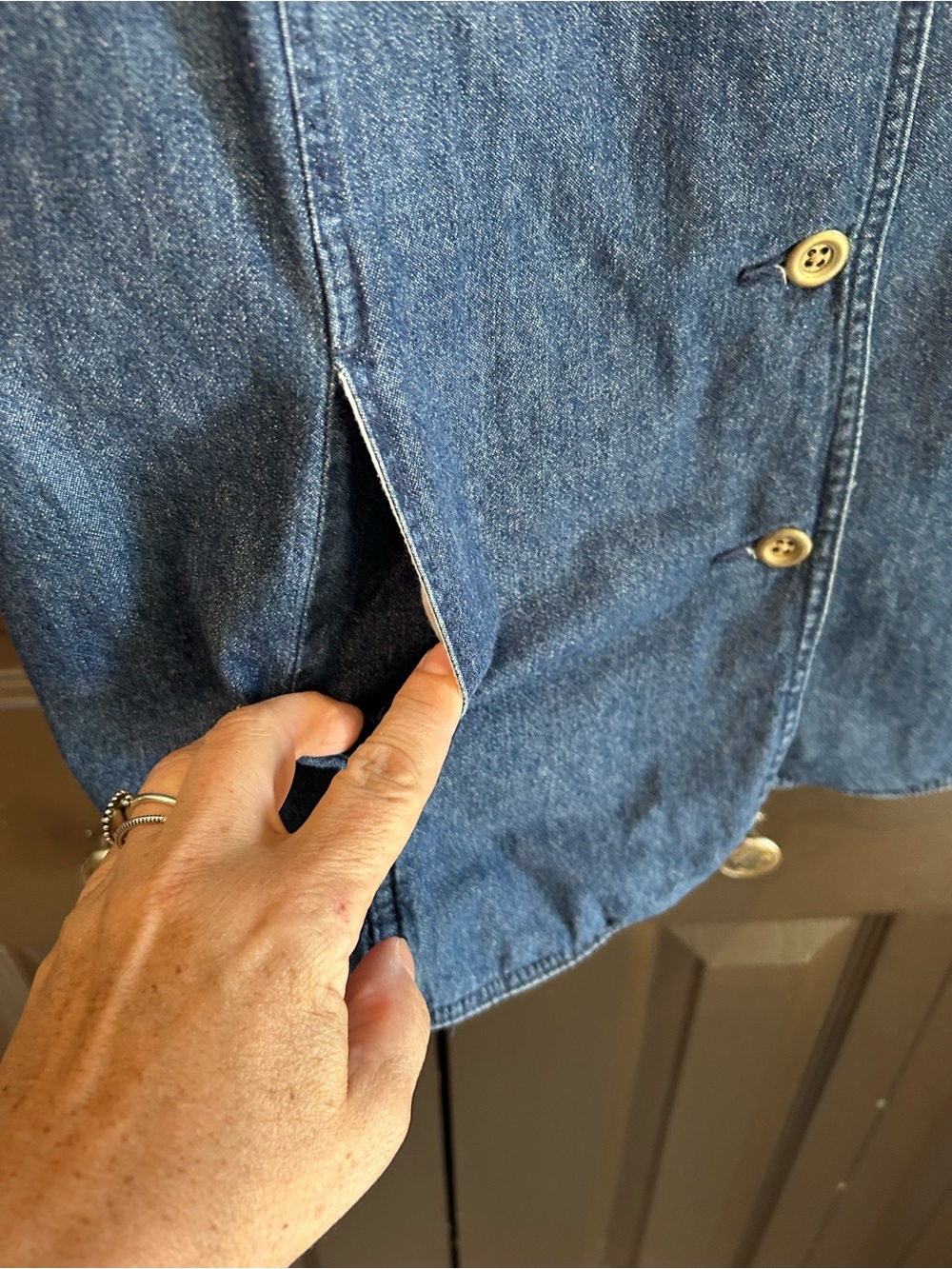 Carroll Reed Plus Denim Button-Front Jacket in Blue - Picture 6 of 12